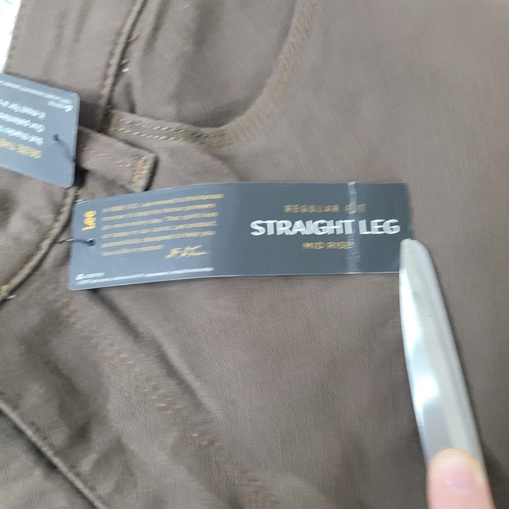 Lee Perfectly Fit Shapes Straight Leg‎ Pants Woodspice Medium 12 Mid Rise TAG - Picture 9 of 12